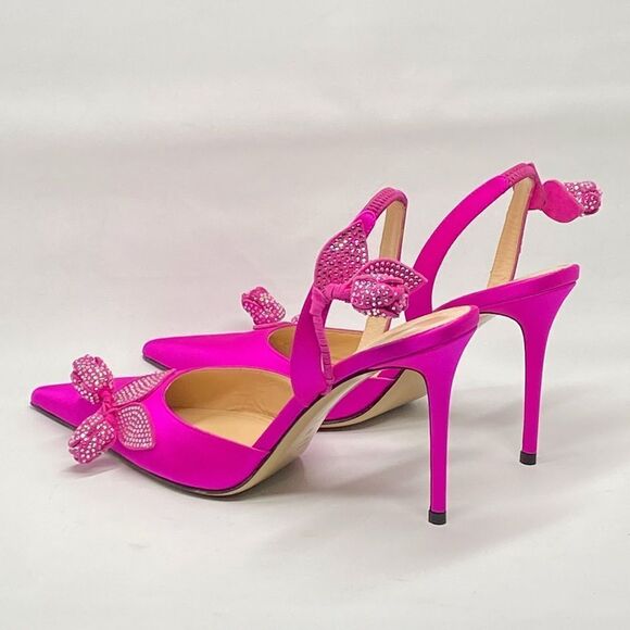 Mach & Mach Wonder Tulip 95MM Silk & Crystal Slingback Pumps size 40 - Picture 10 of 15